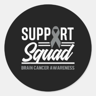 Support Squad Brain Tumor Support Brain Cancer Classic Round Sticker