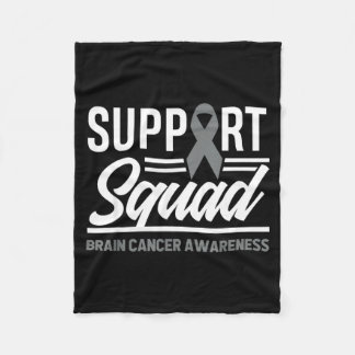 Support Squad Brain Tumor Support Brain Cancer Fleece Blanket