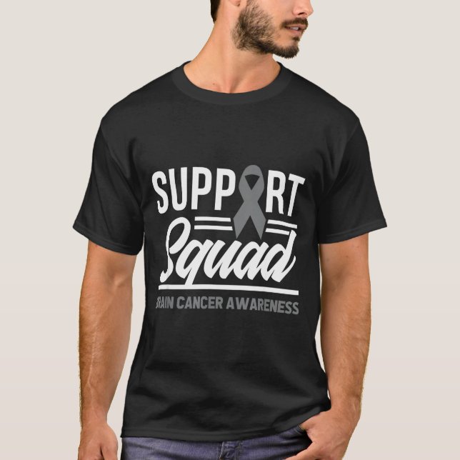 Support Squad Brain Tumor Support Brain Cancer T-Shirt (Front)