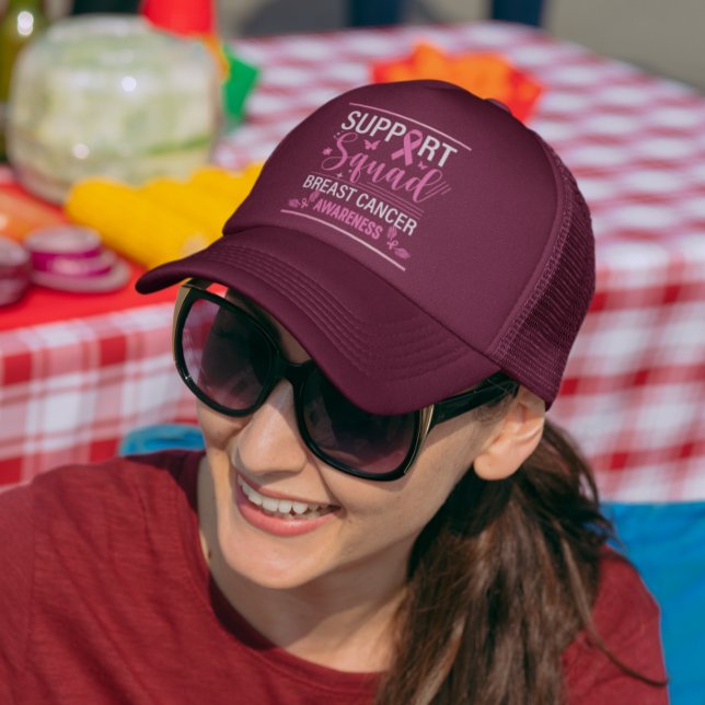 Support Squad- Breast Cancer Awareness Design Trucker Hat (Creator Uploaded)