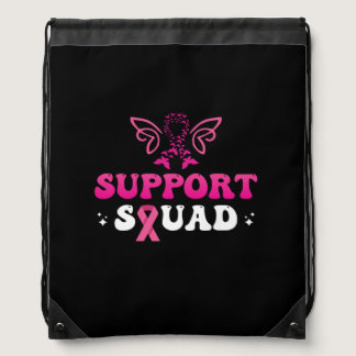support squad breast cancer awareness drawstring bag