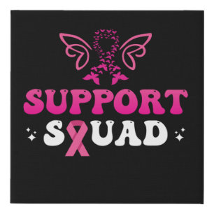 support squad breast cancer awareness faux canvas print