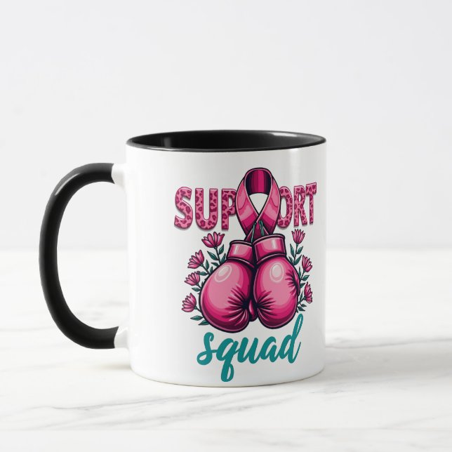 Support Squad Breast Cancer Awareness Gloves Box Mug (Left)
