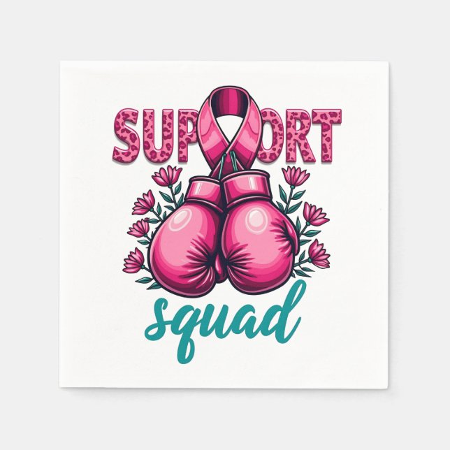 Support Squad Breast Cancer Awareness Gloves Box Napkins (Front)
