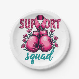 Support Squad Breast Cancer Awareness Gloves Box Paper Plates