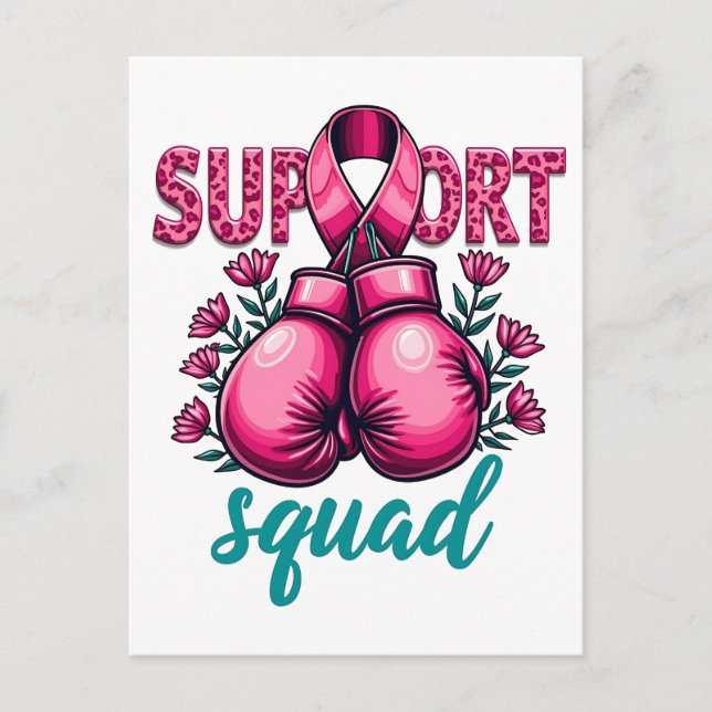 Support Squad Breast Cancer Awareness Gloves Box Postcard (Front)