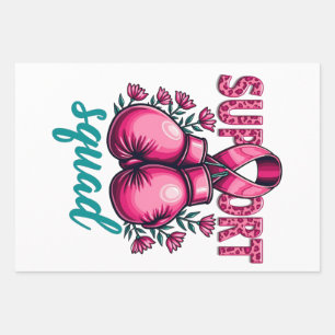 Support Squad Breast Cancer Awareness Gloves Box Wrapping Paper Sheets