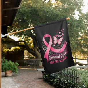 Support Squad Breast Cancer Awareness House Flag