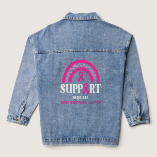 Support Squad Breast Cancer Awareness Leopard Pink Denim Jacket