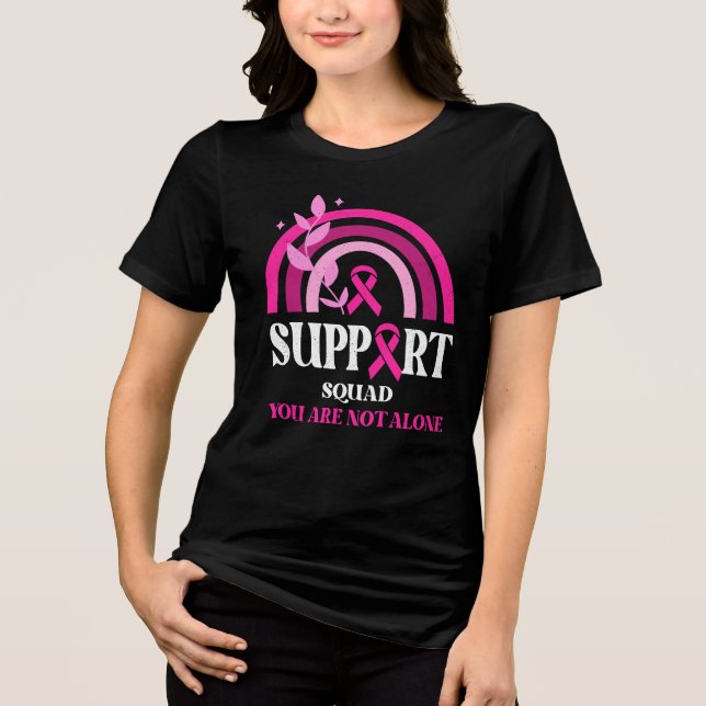 Support Squad Breast Cancer Awareness Leopard Pink Tri-Blend Shirt (Front)