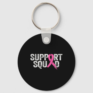 Support Squad Breast Cancer Awareness Month Pink W Keychain