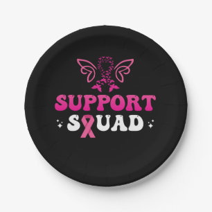 support squad breast cancer awareness paper plates