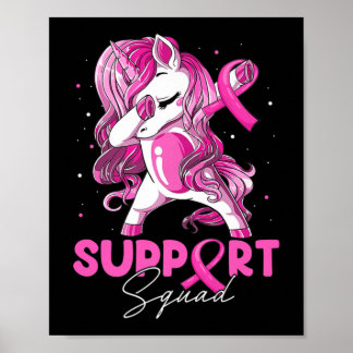Support Squad Breast Cancer Awareness Pink Dabbing Poster