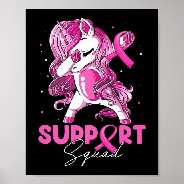 Support Squad Breast Cancer Awareness Pink Dabbing Poster (Front)