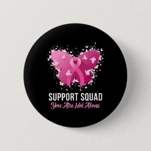 Support Squad Breast Cancer Awareness Pink Ribbon Button