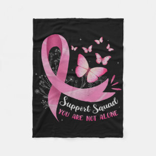 Support Squad Breast Cancer Awareness Pink Ribbon Fleece Blanket