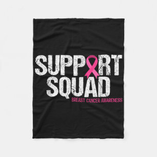 Support Squad Breast Cancer Awareness Pink Ribbon Fleece Blanket