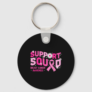 Support Squad Breast Cancer Awareness Pink Ribbon  Keychain