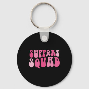 Support Squad Breast Cancer Awareness Pink Ribbon Keychain