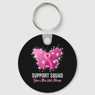 Support Squad Breast Cancer Awareness Pink Ribbon Keychain