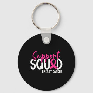 Support Squad Breast Cancer Awareness Pink Ribbon Keychain