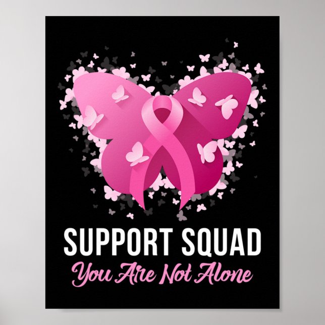 Support Squad Breast Cancer Awareness Pink Ribbon  Poster (Front)