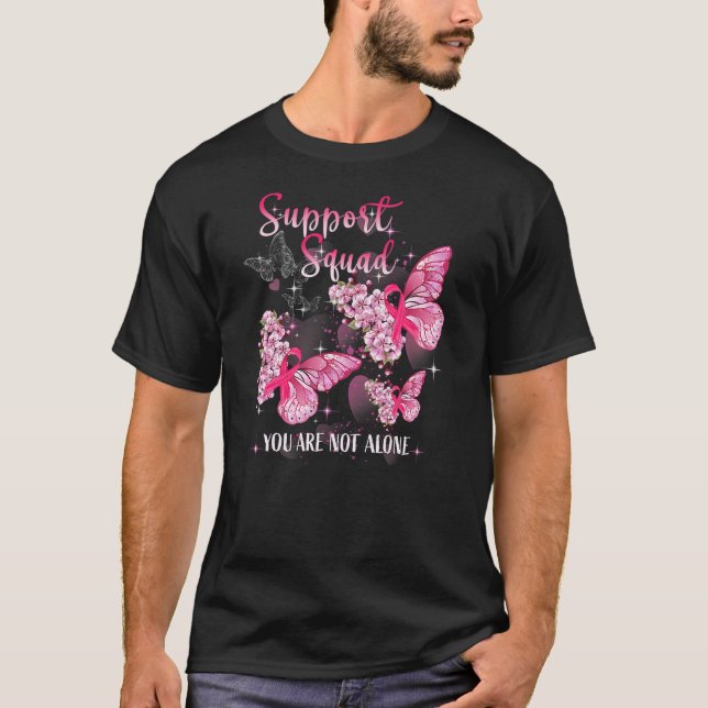 Support Squad Breast Cancer Awareness Pink Ribbon  T-Shirt (Front)