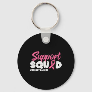 Support Squad Breast Cancer Awareness Ribbon Men W Keychain