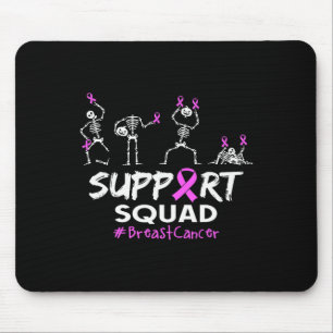 Support Squad Breast Cancer Awareness Skeleton Hal Mouse Pad