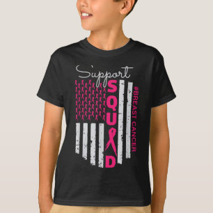 Support Squad Breast Cancer Awareness Usa Flag T-Shirt