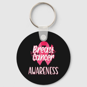 Support Squad Breast Cancer - In October We Wear P Keychain