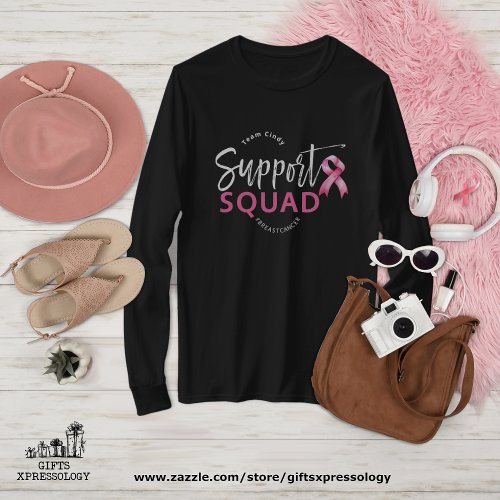Support Squad Breast Cancer Pink Ribbon T_Shirt