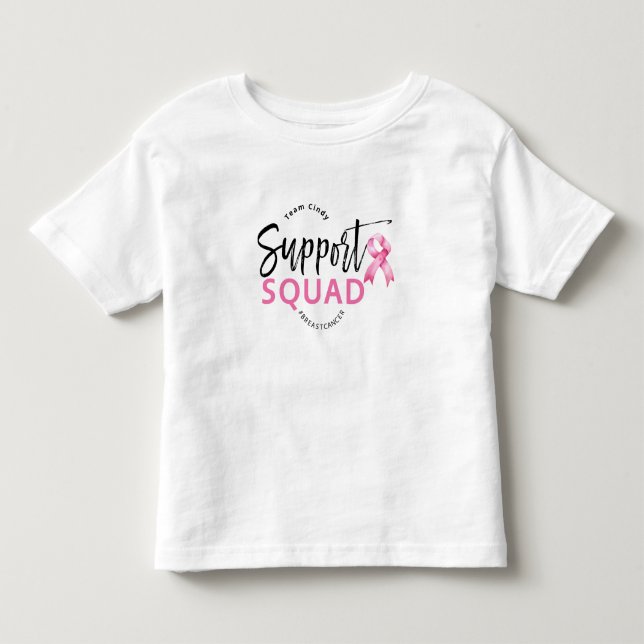 Support Squad Breast Cancer Pink Ribbon Toddler T-shirt (Front)
