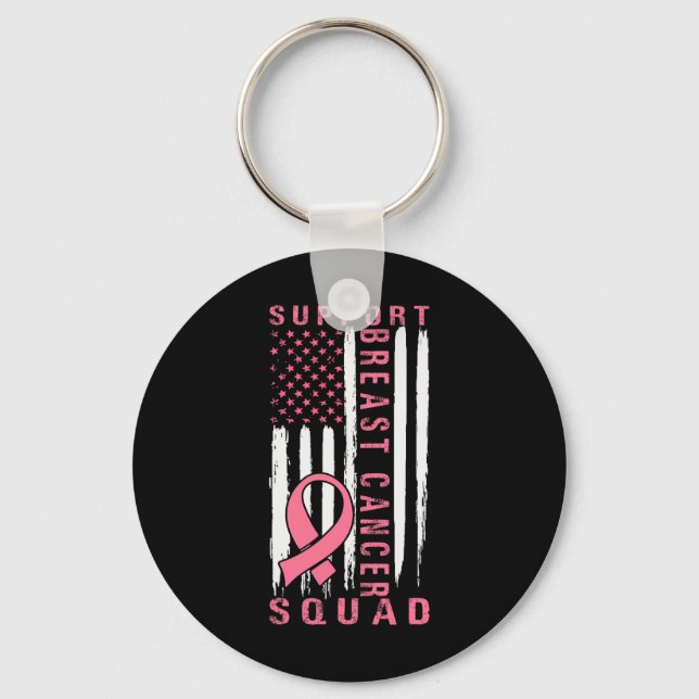 Support Squad Breast Cancer – Pink Support Squad  Keychain (Front)