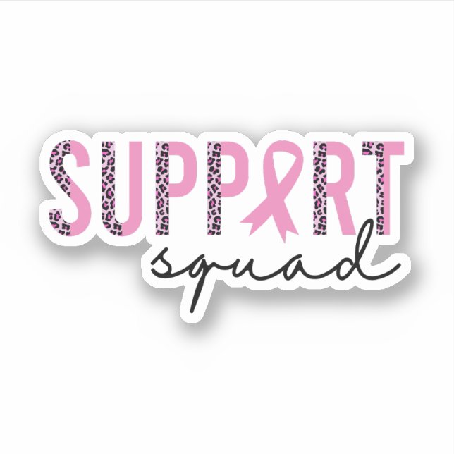 Support Squad Breast Cancer, Team Cancer Sticker (Front)