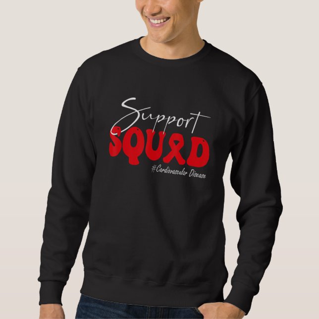 Support Squad Cardiovascular Disease Awareness Red Sweatshirt (Front)