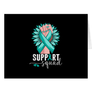 Support Squad Cervical Cancer Awareness Teal & Whi Cards