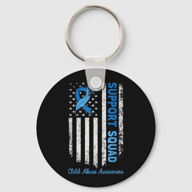 Support Squad Child Abuse Prevention Awareness Keychain (Front)