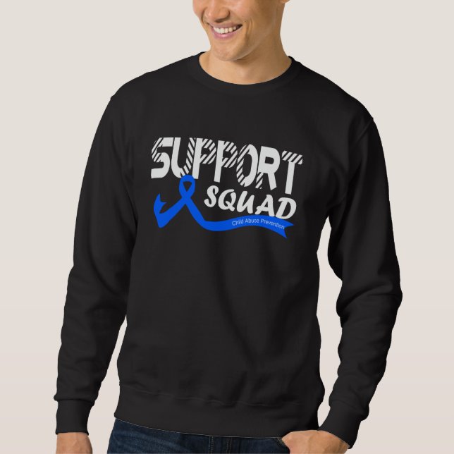 Support Squad Child Abuse Prevention Awareness Rib Sweatshirt (Front)