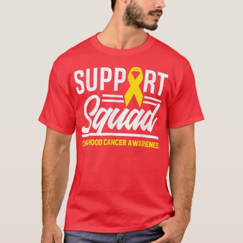 Support Squad Childhood Cancer Awareness Gold Ribb T_Shirt