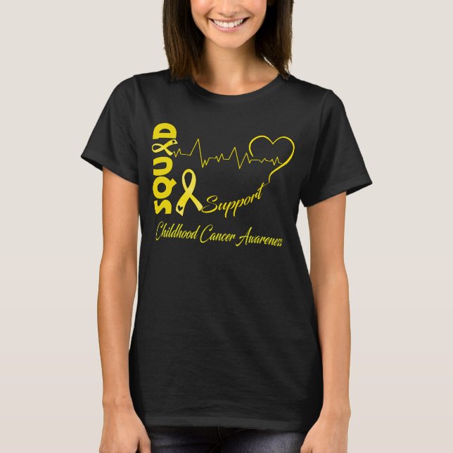 Support Squad CHILDHOOD CANCER AWARENESS T-Shirt (Front)