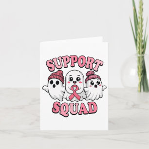 Support Squad Cute Ghosts Breast Cancer Awareness Card