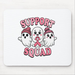 Support Squad Cute Ghosts Breast Cancer Awareness  Mouse Pad