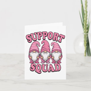 Support Squad Cute Pink Gnome Breast Cancer Card