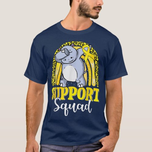 Support Squad Dabbing Hippopotamus Rainbow Childho T_Shirt