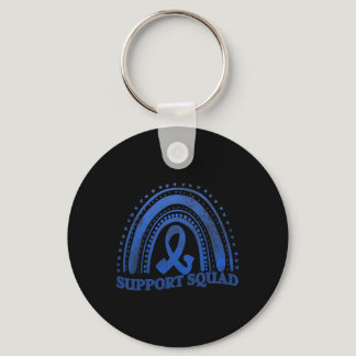 support squad diabetes awareness blue ribbon  keychain