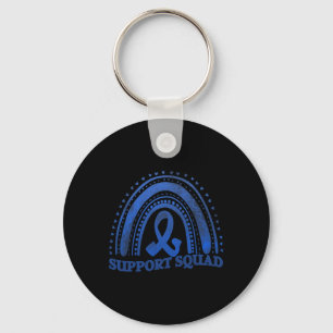 Support Squad Diabetes Awareness Blue Ribbon Keychain
