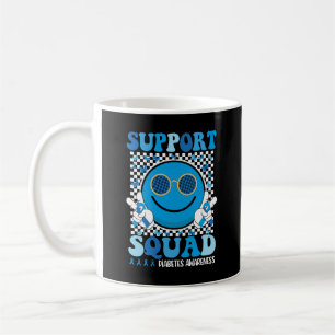 Support Squad Diabetes Awareness Smile Face Groovy Coffee Mug