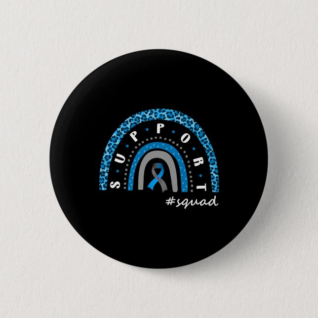 Support Squad Diabetes Rainbow T1d T2d Warrior  Button (Front)