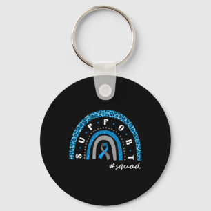 support squad diabetes rainbow t1d t2d warrior keychain